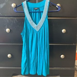 Express sleeveless blouse. Size large. Beaded neck